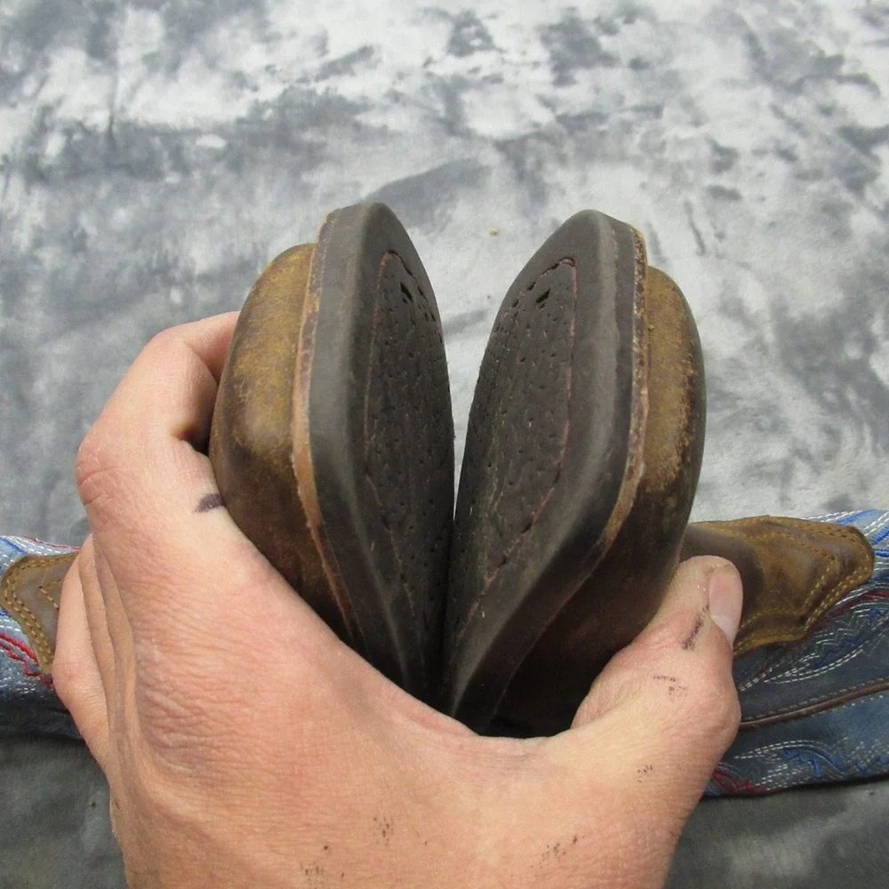 Ariat Kids Boots 2.5 Brown Blue Red Double Kicker‎ Stitching Western Square Toe